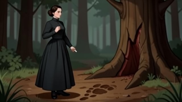An Intruder in the Woods from "Call Me Yours". An Intruder in the Woods Signs of access Kayla finds cigarette butts and a large footprint in the woods near her mansion.