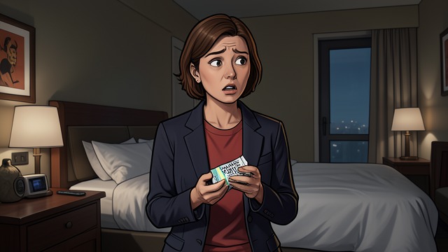 The Mint Misunderstanding from "Are We Having Fun Yet". Hotel Candy Kay Willis mistakes a mint in a small bag for Halloween candy and only later understands the hotel's routine.
