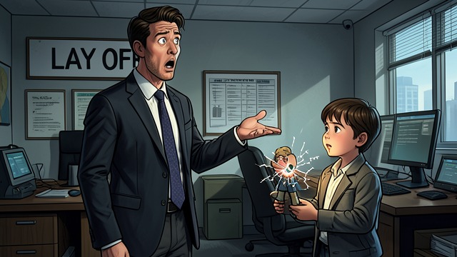 Corporate Shake-Up from "Are We Having Fun Yet". Employment Lost Bub Willis becomes unemployed after a managerial shake-up following a corporate takeover.
