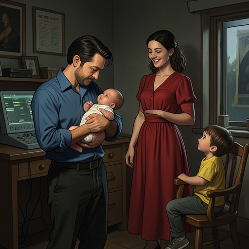 Bub Willis's Evolving Fatherhood from "Are We Having Fun Yet". This flow follows Bub Willis from a provider-centered role toward an emotionally remembered partnership in family life.