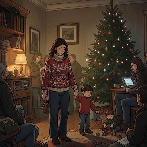 The Christmas Memory Machine from "Are We Having Fun Yet". This flow traces how Kay Willis turns holidays from financial pressure into durable family rituals and imaginative play.