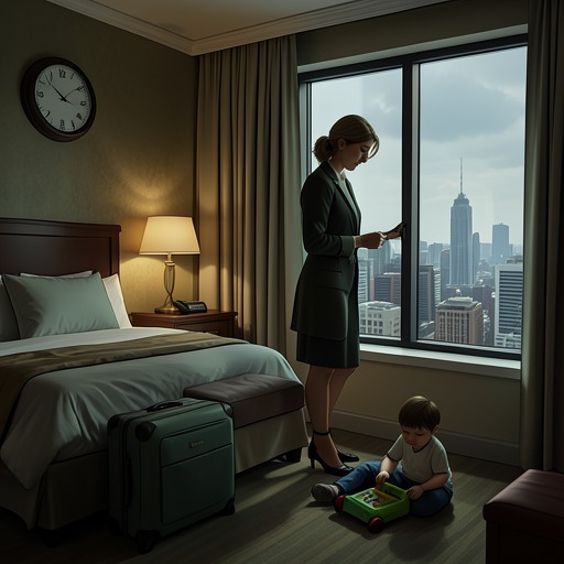 The Hotel Room Awakening from "Are We Having Fun Yet". This flow traces Kay Willis's first sustained experience of being alone in professional luxury and her changing understanding of independence.