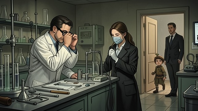 Medical Disguise from "The People Upstairs". Medical Disguise Technical Maintenance Dr. Robinson produces masks and lenses in a laboratory unusually complete for a general practitioner.