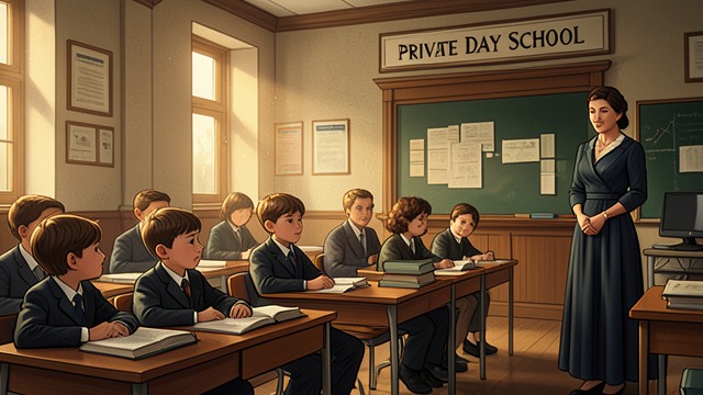 Safe Enrollment from "The People Upstairs". Safe Enrollment Private Arrangement May enrolls Terence in a private day school and invokes Christian Scientists to prevent medical examinations.