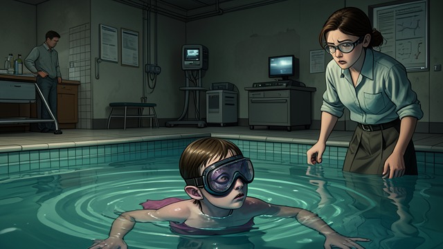 The Unmasked Body from "The People Upstairs". The Unmasked Body Institutional Failure The school's swimming requirement defeats the family's private arrangements.
