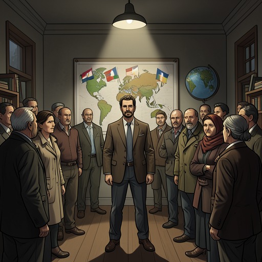 The Politics of Belonging from "The People Upstairs". This flow examines how nationality, planetary origin, and citizenship compete to define Terence's place.