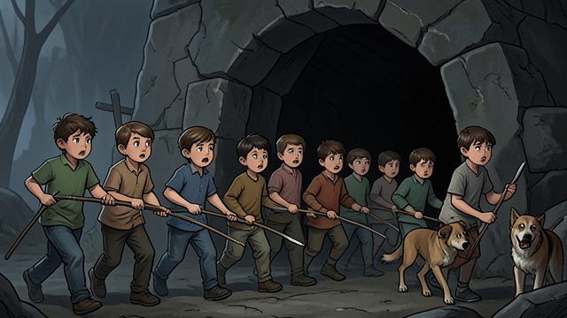 Children’s Hunt from "A History of the Vampire in Popular Culture". Children’s Hunt Armed Gathering Hundreds of children enter Glasgow Necropolis carrying stakes, knives, and sometimes dogs.