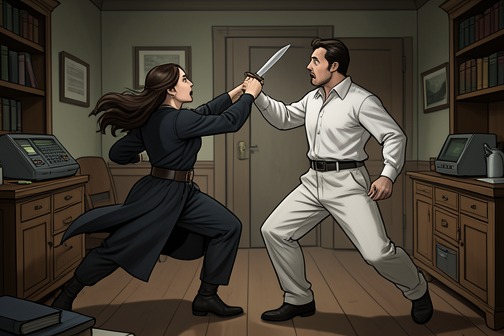 Nissle遭遇战 from "The Reincarnated Demon King's Host Just Wants to Live in Peace, But the Hero Won't Leave Him Alone". Nissle’s encounter with Theo is both an assassination attempt and a sudden exposure of the Demon King concealed within him.