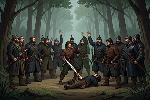 The Bandit Ambush from "The Reincarnated Demon King's Host Just Wants to Live in Peace, But the Hero Won't Leave Him Alone". The Bandit Ambush turns an unguarded pause in the Hero’s party’s northward journey into a hostage crisis, then a bloody fight for survival.