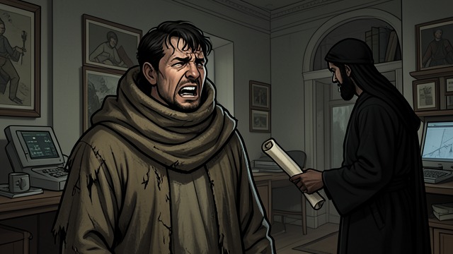 The Almost-Suffocation from "The Reincarnated Demon King's Host Just Wants to Live in Peace, But the Hero Won't Leave Him Alone". The Almost-Suffocation A blow answered with force Theo kicks Tyraz when the Demon Lord taunts him, briefly breaking the shadow hold.