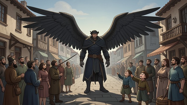 A Town Meeting the Demon from "The Reincarnated Demon King's Host Just Wants to Live in Peace, But the Hero Won't Leave Him Alone". A Town Meeting the Demon The secret becomes public Theo introduces Malthios to the villagers in his transformed form.