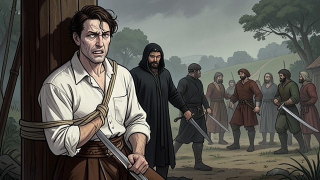 A Hostage Used as Bait from "The Reincarnated Demon King's Host Just Wants to Live in Peace, But the Hero Won't Leave Him Alone". A Hostage Used as Bait Theo becomes a target The demons direct their attacks toward separating Theo from the party, then Tyraz captures him.