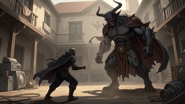 Luc’s Duel for Theo from "The Reincarnated Demon King's Host Just Wants to Live in Peace, But the Hero Won't Leave Him Alone". Luc’s Duel for Theo A challenge made in desperation Luc challenges Tyraz to single combat and accepts death as the stake.