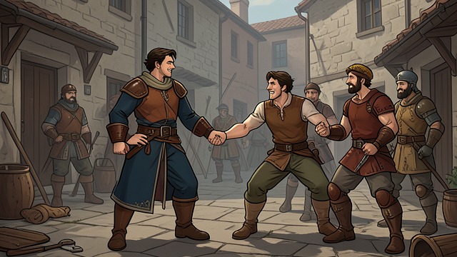 A Smile in the Courtyard from "The Reincarnated Demon King's Host Just Wants to Live in Peace, But the Hero Won't Leave Him Alone". A Smile in the Courtyard Skill becomes visible Theo watches Luc spar and exchanges sharp remarks with the local adventurers.