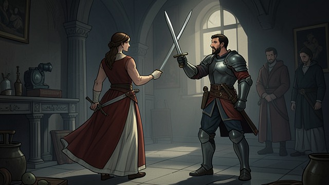 The Trial’s Challenge from "The Reincarnated Demon King's Host Just Wants to Live in Peace, But the Hero Won't Leave Him Alone". The Trial’s Challenge Eliza refuses the ruling Eliza rejects Luc’s choice to spare Theo and challenges the healer to fight.