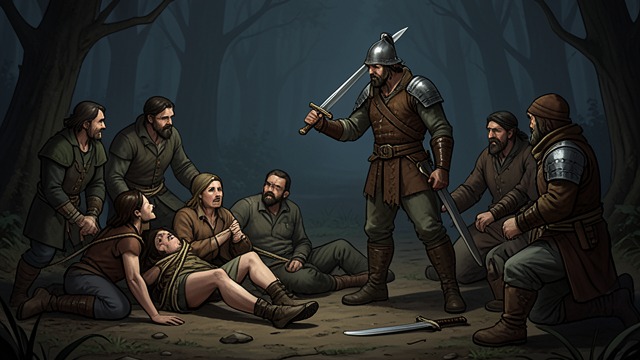 The Bandit Ambush from "The Reincarnated Demon King's Host Just Wants to Live in Peace, But the Hero Won't Leave Him Alone". The Bandit Ambush Enemies exploit the party’s trust Bandits capture several members of the party and threaten to sell them.
