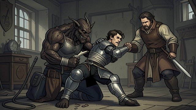 Taken from the Battle from "The Reincarnated Demon King's Host Just Wants to Live in Peace, But the Hero Won't Leave Him Alone". Taken from the Battle A hostage chosen for leverage Tyraz captures Theo while the party is surrounded by demon forces.
