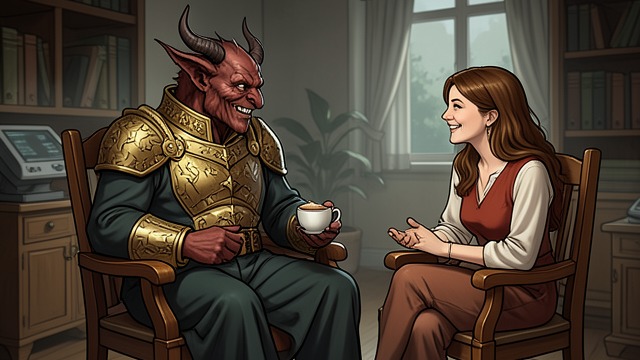 Tea and Blackberry Muffins from "The Reincarnated Demon King's Host Just Wants to Live in Peace, But the Hero Won't Leave Him Alone". Tea and Blackberry Muffins A small pleasure without conquest Malthios enters the village café and orders tea and blackberry muffins.