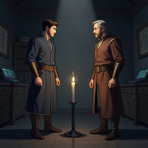 Luc and Malthios Find a Truce from "The Reincarnated Demon King's Host Just Wants to Live in Peace, But the Hero Won't Leave Him Alone". Luc’s view of Malthios shifts from inherited enemy to dangerous but changed companion as both men learn that Theo’s safety depends on their cooperation.