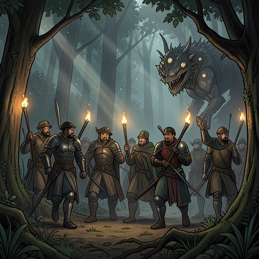 The Party Versus the Demon Threat from "The Reincarnated Demon King's Host Just Wants to Live in Peace, But the Hero Won't Leave Him Alone". The party’s encounters with monsters, bandits, and demons increasingly test whether its established tactics can protect everyone it claims to serve.