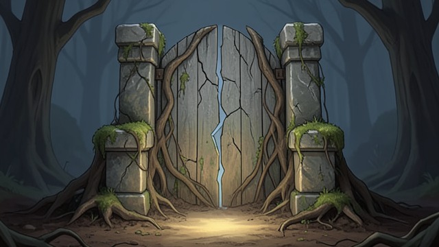 The Earth Gate from "Vainqueur the Dragon". The Earth Gate A Hidden Passage Mell Odieuse keeps a stone gate leading to Earth behind her throne.