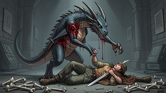 Pain and Mortality from "Vainqueur the Dragon". Pain and Mortality The Body Betrays Him Brandon Maure's Dragonslayer attacks make Vainqueur feel pain, bleed, and nearly die.