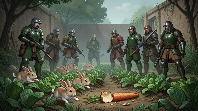 The Vegetable Threat from "Vainqueur the Dragon". The Vegetable Threat A Small Crisis Rolo discovers that a Black Rabbit is eating the vegetables needed for the imperial feast.