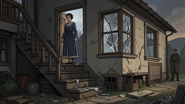 Return as a Broken Home from "Exorcist Falls". Return as a Broken Home Physical Damage Remains The ruined stairs and damaged rooms stand as visible traces of the night’s supernatural assault.