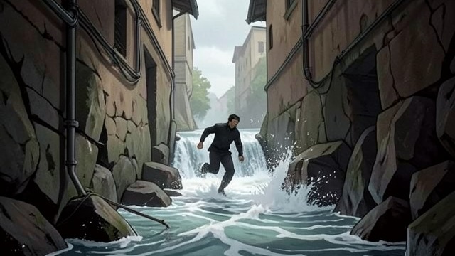 The River Route from "Exorcist Falls". The River Route Water as an Escape Jason reaches the runoff passage and recognizes its connection to the reservoir.