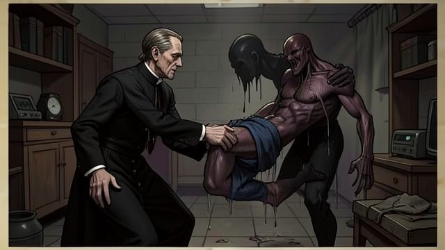 A New Host from "Exorcist Falls". A New Host The Demon Survives Malephar reaches Father Patterson while Jason is being helped from the water.