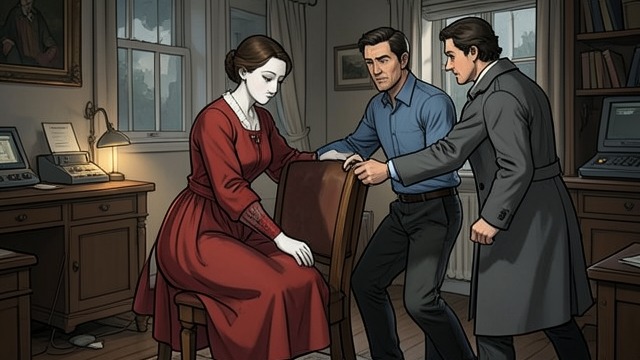 A Mother’s Alarm from "Exorcist Falls". A Mother’s Alarm Protecting Her Children Liz tries to stop Casey from harming himself and Carolyn, sustaining injuries as the family struggles to restrain him.