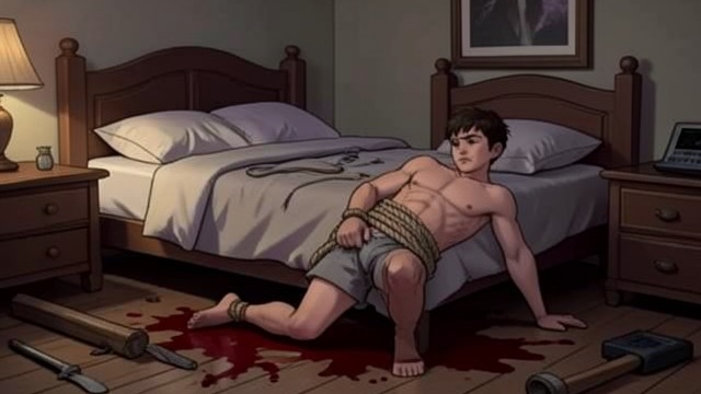 The Bedroom Disturbance from "Exorcist Falls". The Bedroom Disturbance A Room of Violence Casey’s bedroom contains blood, damaged flooring, and a restrained boy whose strength exceeds his apparent size.