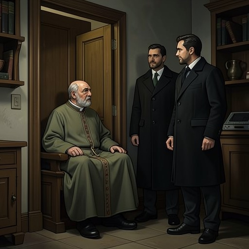 The Confessional and the Limits of Secrecy from "Exorcist Falls". The confessional’s promise of privacy protects penitents but also creates moral and practical dilemmas as killers speak to priests.