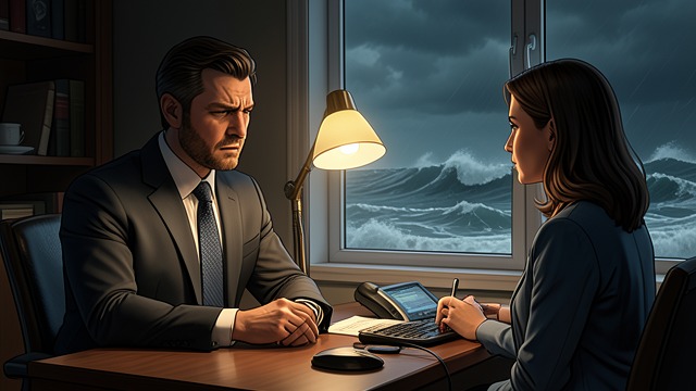 A Professional Response from "The Woman in Cabin 10". Nilsson Arrives First Questions Johann Nilsson listens as Laura describes the splash, possible body, and blood on the next balcony.