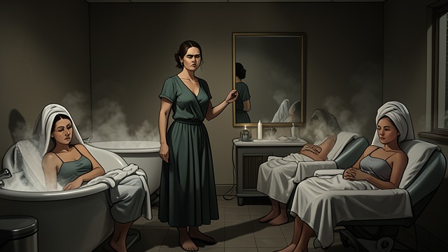The Spa Gathering from "The Woman in Cabin 10". Leisure Becomes Surveillance A Luxury Ritual Laura joins a spa program with Tina, Chloe, and Anne, hoping both to perform her assignment and quietly observe…