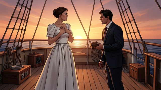 A Promised Week Together from "The Woman in Cabin 10". The Cruise Proposal Richard’s Promise Richard proposes that Carrie remain aboard as Anne, allowing them to spend the trip together openly among strangers.