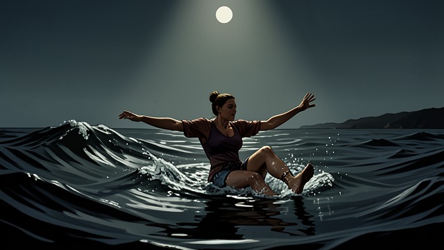 Fighting Through Water from "The Woman in Cabin 10". The Body Keeps Moving Immediate Danger Laura strikes the water, nearly loses her sense of direction, and fights the current before she can breathe again.