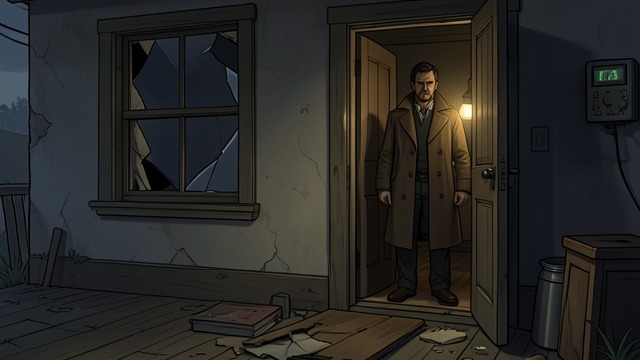A House Is Burgled from "The Woman in Cabin 10". A Parallel Intrusion The Report Owen White tells Laura that Solberg’s home was broken into and his passport stolen while his family was present.