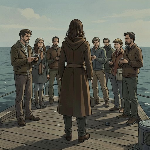 Public Searches and Private Grief from "The Woman in Cabin 10". This thread traces how Laura’s disappearance becomes a public story while family, friends, and colleagues search for information.