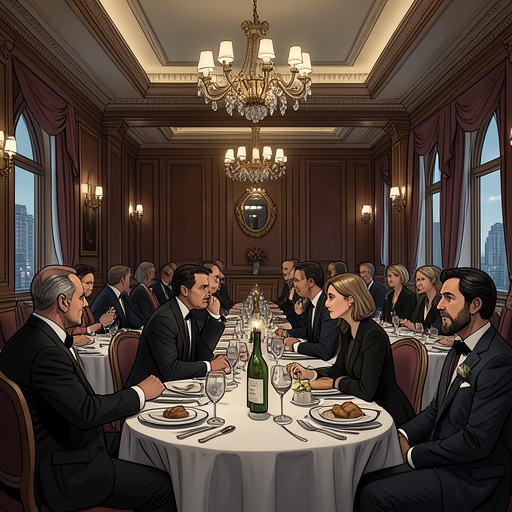The Cruise’s Social World from "The Woman in Cabin 10". This thread follows the passengers’ networking, rivalries, and performances as their luxurious social gathering becomes a cover for danger.
