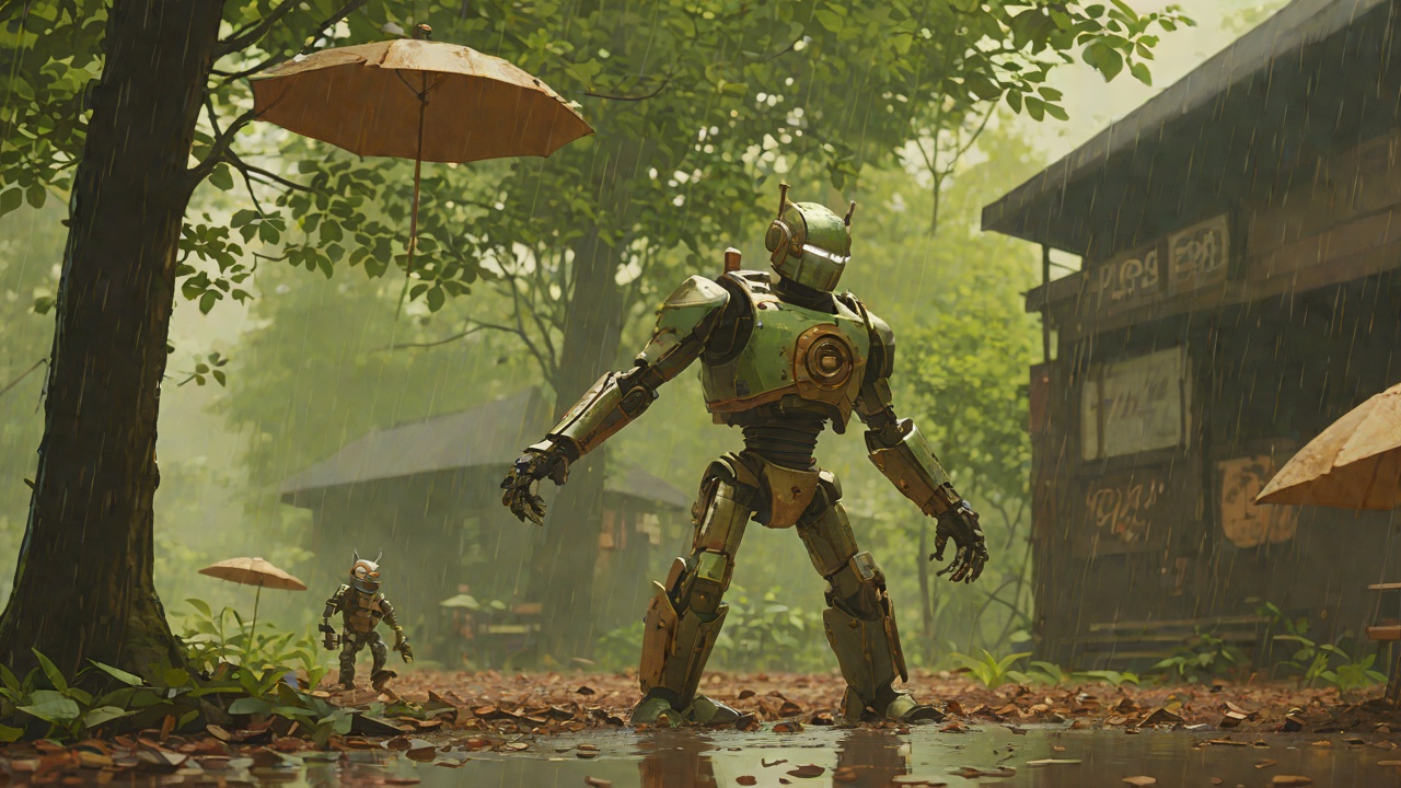 Acorn Kicking and Laughter from "The Wild Robot". Acorn Kicking and Laughter Context A steady rain keeps everyone inside.