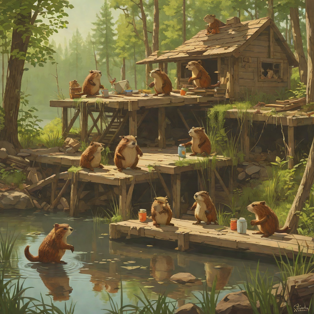 The Beavers' Construction Partnership from "The Wild Robot". The practical and courteous collaboration between Roz and the beaver family, culminating in the building of the Nest and the rescue of Paddler.
