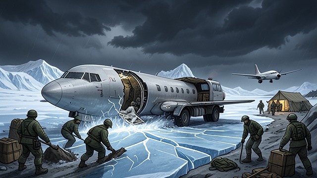 The Wreck Is Opened from "Operation Napoleon". The Wreck Is Opened A recovery under pressure Ratoff’s troops dig the aircraft out of the ice, cut the fuselage into sections, and prepare the pieces for…
