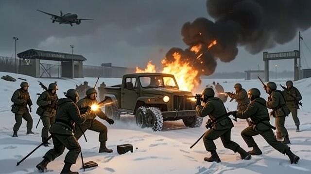 The Route Is Blocked from "Operation Napoleon". The Route Is Blocked An armed boundary As the rescue team approaches the American work area, about twenty soldiers stop them and declare a prohibited zone.