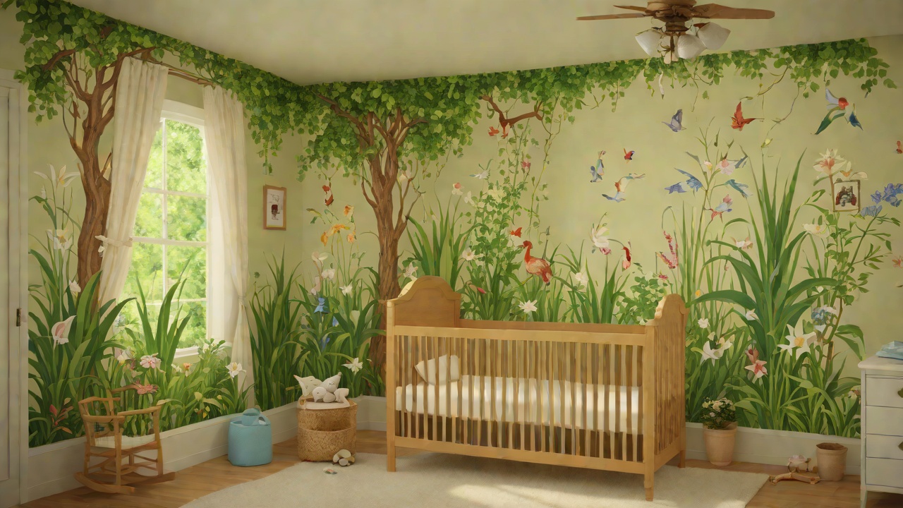 Nursery Mural and Crib from "It Ends with Us". Nursery Mural and Crib Scene Lily paints a garden mural on the nursery wall and brings live plants from the shop to complete the room.