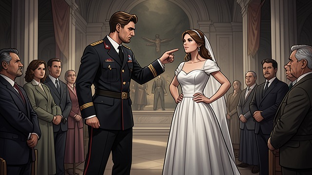 The Wedding Interruption from "Poor Things". The Wedding Interruption A claim from the past General Sir Aubrey de la Pole Blessington interrupts Bella Baxter’s wedding and calls her his wife, Victoria.