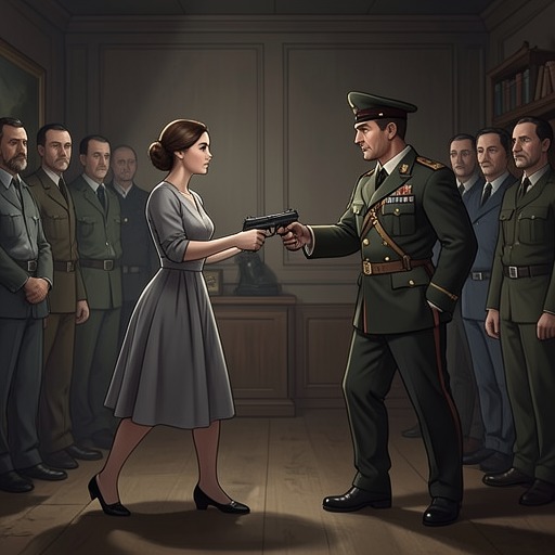 Bella Disarms the General from "Poor Things". This flow traces the confrontation in which Bella Baxter turns the General’s weapon and authority against his attempt to reclaim her.