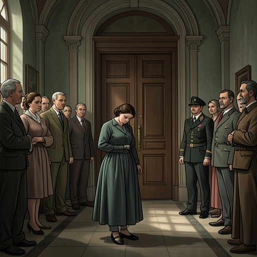 Dolly and the General’s Double Standard from "Poor Things". This flow traces the connection between the General’s treatment of Dolly Perkins and the social order that labels women’s needs while excusing men’s conduct.