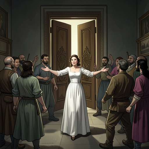 The Final Fight Over Bella’s Agency from "Poor Things". This flow traces the escalating conflict over who may define and direct Bella Baxter’s life, from protective concealment to her decisive refusal.
