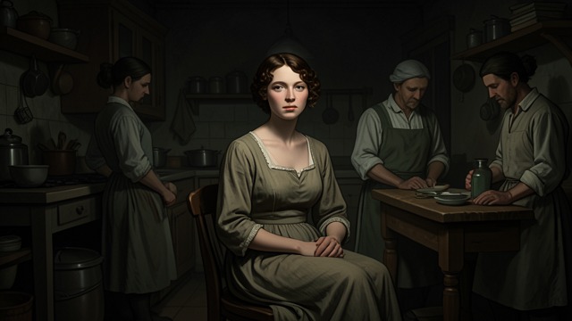 The Chair of the Servant from "Wuthering Heights". A Lady in a Kitchen Reduced to Equality Cathy, once the Grange's heiress, is reduced to penury at Wuthering Heights, forced to sit with the very servants she…